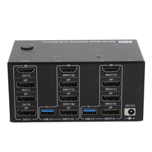 Charger l'image dans la galerie, KVM Switch Partage 2 ordinateurs sur 4 écrans - USB 3.0
