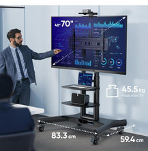 Charger l'image dans la galerie, Support TV roulettes pour TV 40-70 Pouces Professionnel noir
