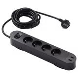 Charger l'image dans la galerie, Prise quadruple 2 ports USB, noir, 3.0 m
